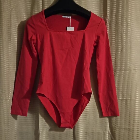 MANGOPOP BODYSUIT LONG SLEEVE L pink New - Picture 1 of 7